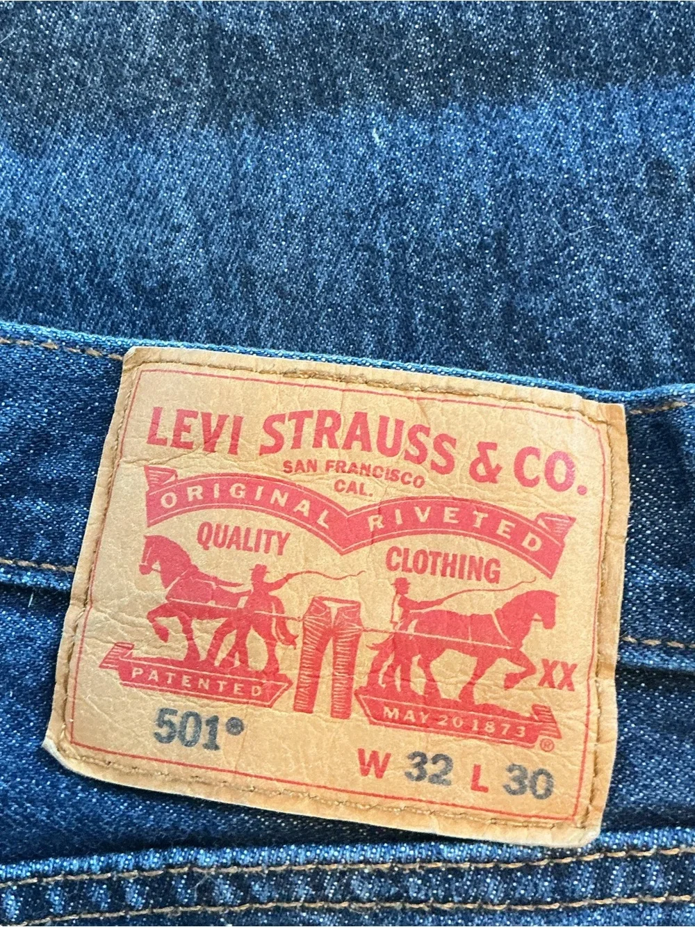 Levis 501 Jeans Mens 32x30 Actual (32x29)  Blue Denim Button Fly 100% Cotton